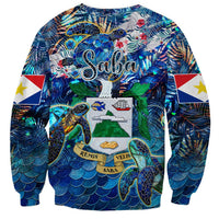 Saba Sweatshirt Sea Turtle Tropical Pattern - Wonder Print Shop