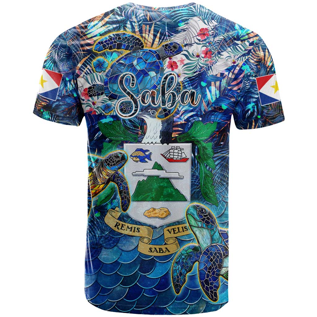 Saba T Shirt Sea Turtle Tropical Pattern - Wonder Print Shop