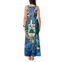 Saba Tank Maxi Dress Sea Turtle Tropical Pattern - Wonder Print Shop