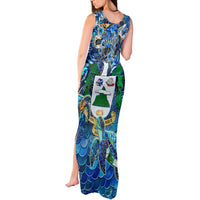 Saba Tank Maxi Dress Sea Turtle Tropical Pattern - Wonder Print Shop