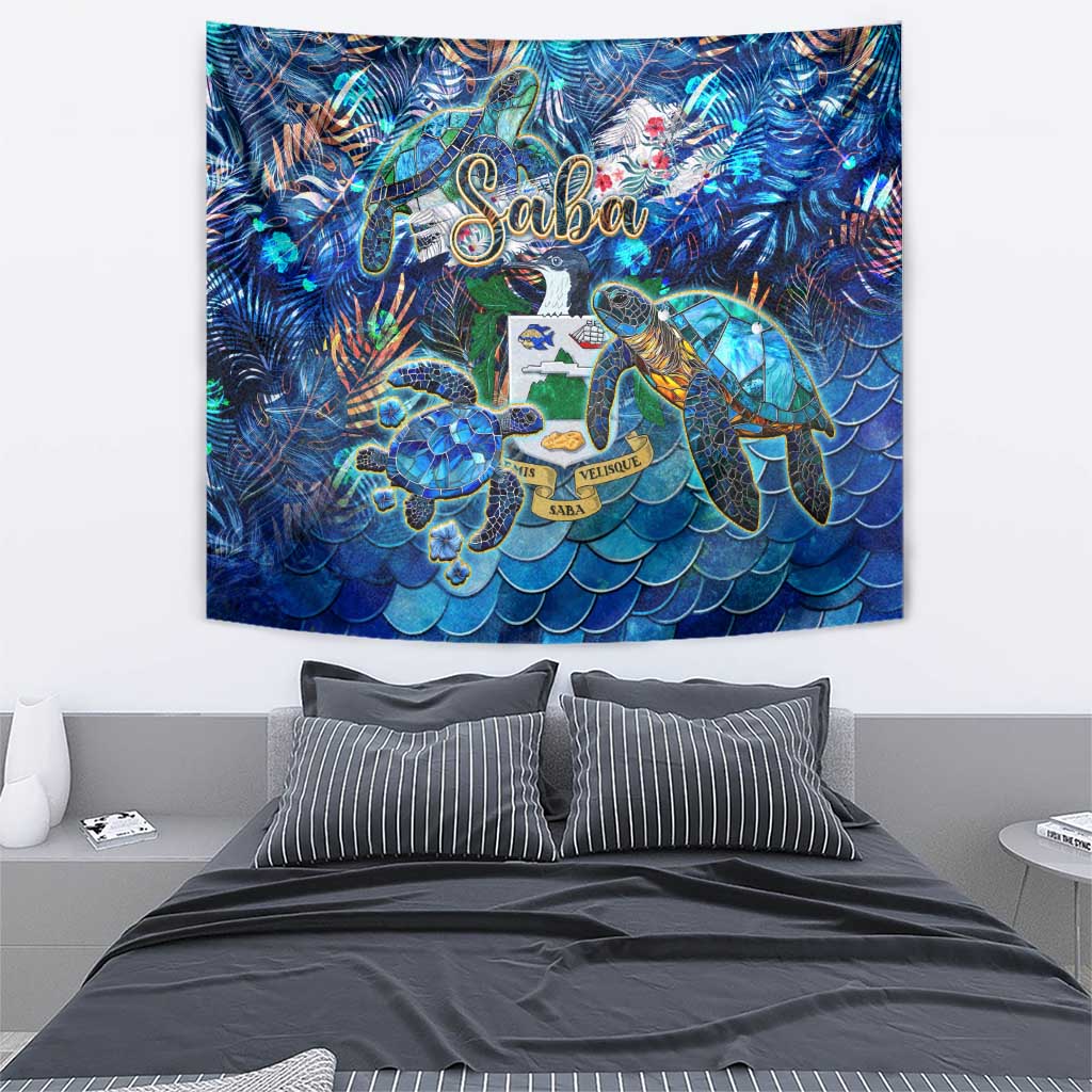 Saba Tapestry Sea Turtle Tropical Pattern - Wonder Print Shop