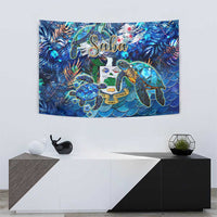 Saba Tapestry Sea Turtle Tropical Pattern - Wonder Print Shop