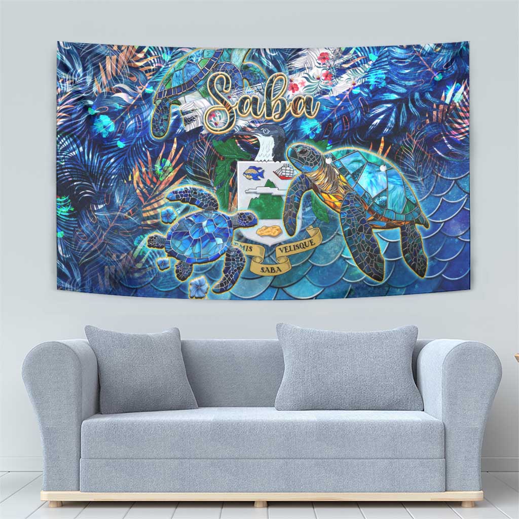 Saba Tapestry Sea Turtle Tropical Pattern - Wonder Print Shop