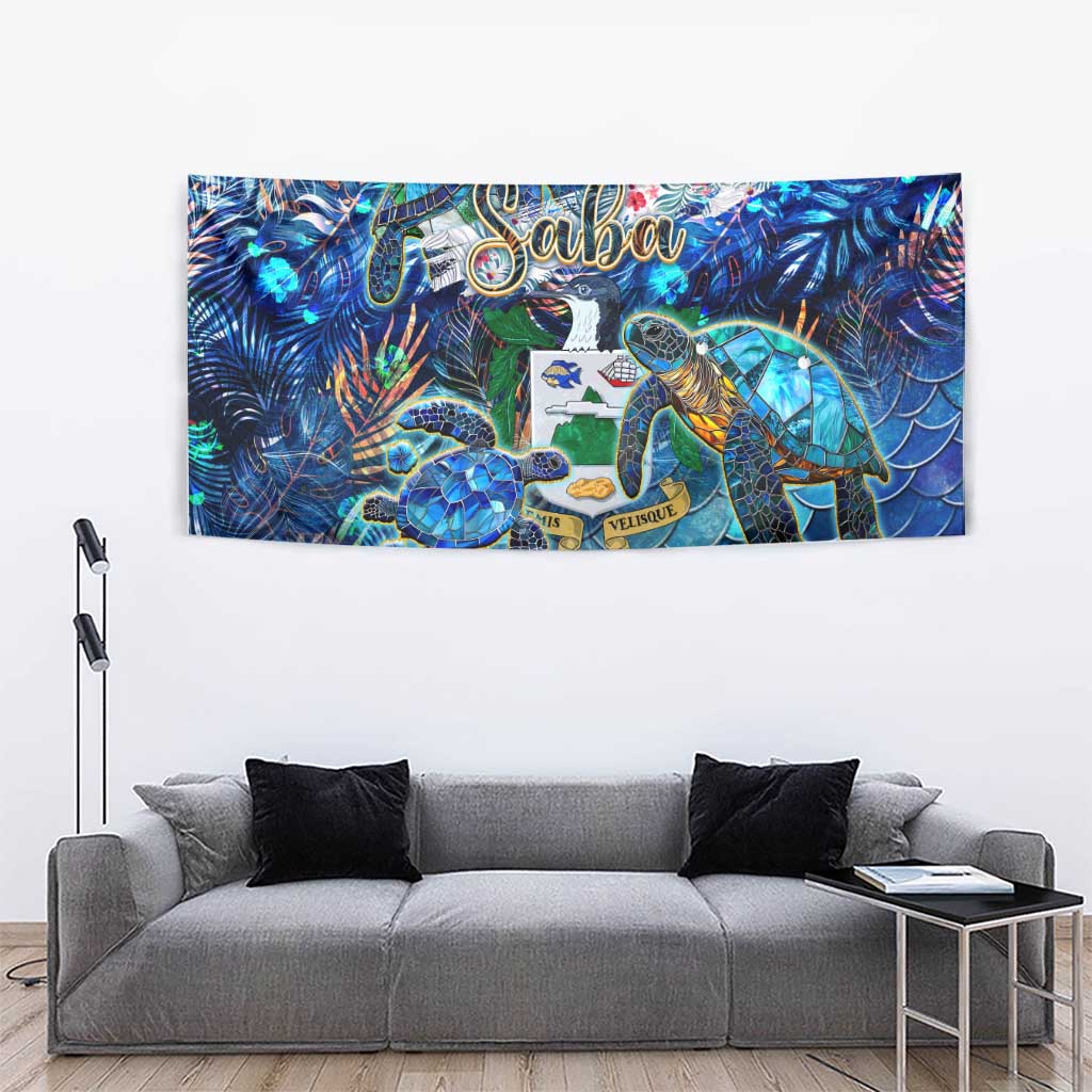 Saba Tapestry Sea Turtle Tropical Pattern - Wonder Print Shop