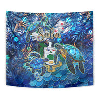Saba Tapestry Sea Turtle Tropical Pattern - Wonder Print Shop