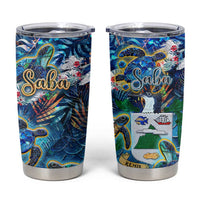 Saba Tumbler Cup Sea Turtle Tropical Pattern - Wonder Print Shop