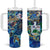 Saba Tumbler With Handle Sea Turtle Tropical Pattern - Wonder Print Shop