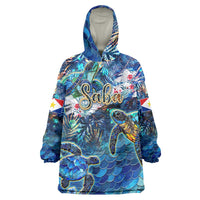 Saba Wearable Blanket Hoodie Sea Turtle Tropical Pattern - Wonder Print Shop