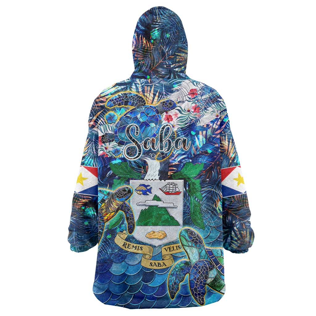 Saba Wearable Blanket Hoodie Sea Turtle Tropical Pattern - Wonder Print Shop