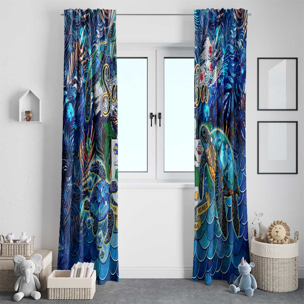 Saba Window Curtain Sea Turtle Tropical Pattern - Wonder Print Shop