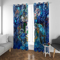 Saba Window Curtain Sea Turtle Tropical Pattern - Wonder Print Shop