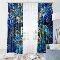 Saba Window Curtain Sea Turtle Tropical Pattern - Wonder Print Shop
