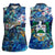 Saba Women Sleeveless Polo Shirt Sea Turtle Tropical Pattern - Wonder Print Shop