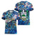 Saba Women V-Neck T-Shirt Sea Turtle Tropical Pattern - Wonder Print Shop