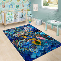 Turks and Caicos Islands Area Rug Sea Turtle Tropical Pattern