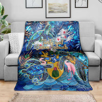Turks and Caicos Islands Blanket Sea Turtle Tropical Pattern