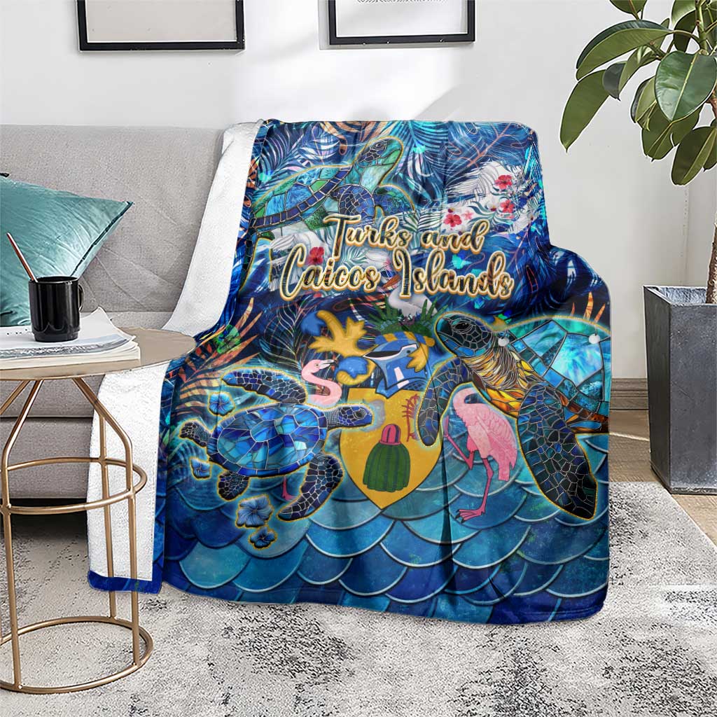 Turks and Caicos Islands Blanket Sea Turtle Tropical Pattern