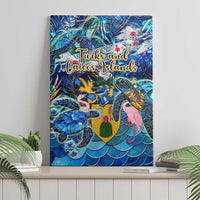 Turks and Caicos Islands Canvas Wall Art Sea Turtle Tropical Pattern