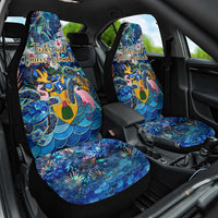 Turks and Caicos Islands Car Seat Cover Sea Turtle Tropical Pattern