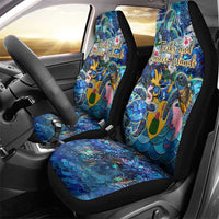 Turks and Caicos Islands Car Seat Cover Sea Turtle Tropical Pattern