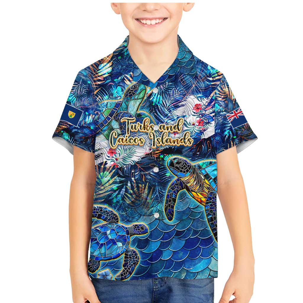 Turks and Caicos Islands Family Matching Mermaid Dress and Hawaiian Shirt Sea Turtle Tropical Pattern