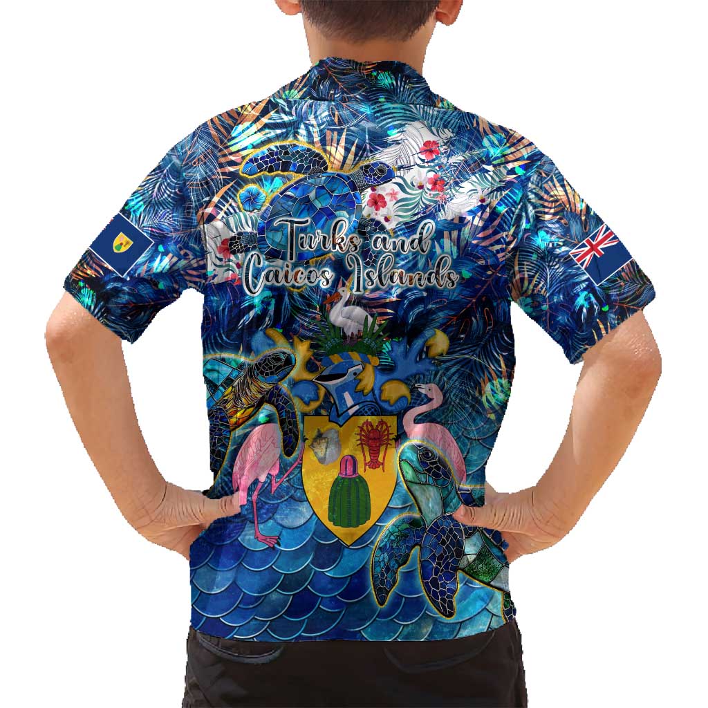 Turks and Caicos Islands Family Matching Puletasi and Hawaiian Shirt Sea Turtle Tropical Pattern