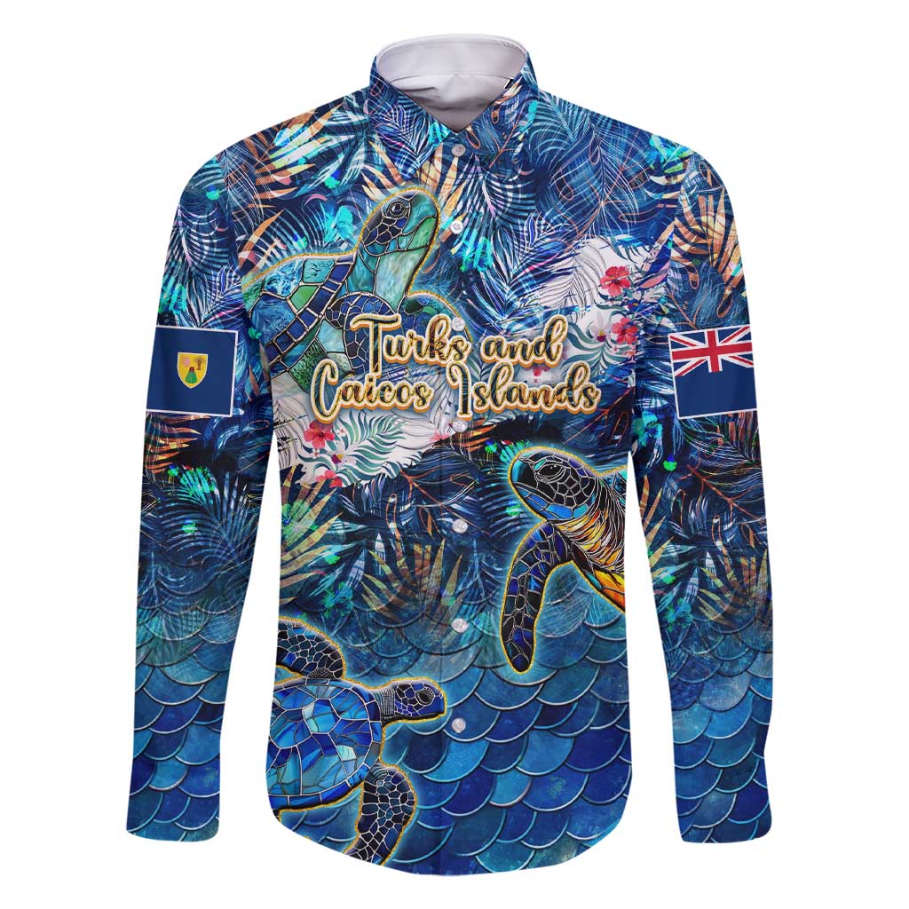 Turks and Caicos Islands Family Matching Short Sleeve Bodycon Dress and Hawaiian Shirt Sea Turtle Tropical Pattern - Wonder Print Shop