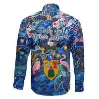 Turks and Caicos Islands Family Matching Short Sleeve Bodycon Dress and Hawaiian Shirt Sea Turtle Tropical Pattern - Wonder Print Shop