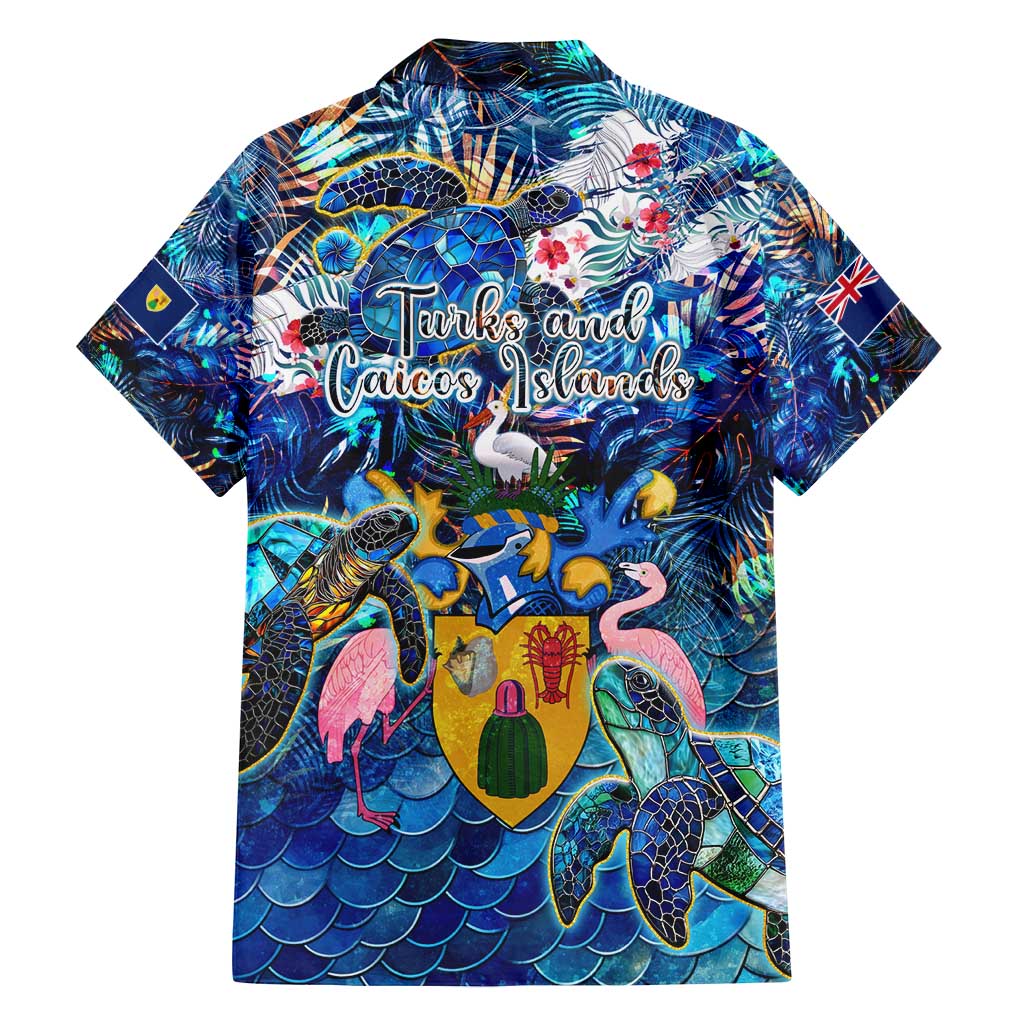 Turks and Caicos Islands Family Matching Tank Maxi Dress and Hawaiian Shirt Sea Turtle Tropical Pattern - Wonder Print Shop