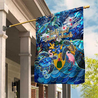 Turks and Caicos Islands Garden Flag Sea Turtle Tropical Pattern - Wonder Print Shop