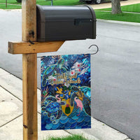 Turks and Caicos Islands Garden Flag Sea Turtle Tropical Pattern - Wonder Print Shop