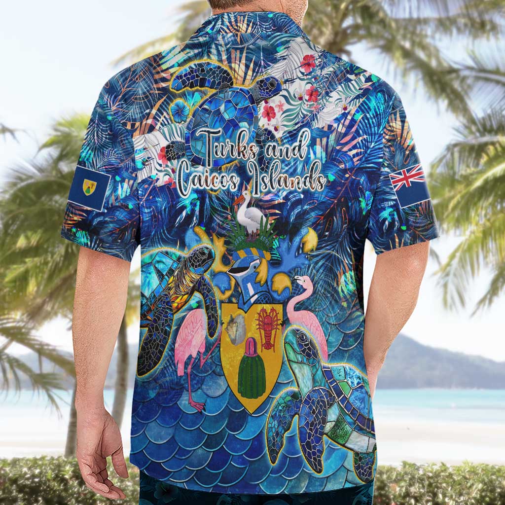 Turks and Caicos Islands Hawaiian Shirt Sea Turtle Tropical Pattern - Wonder Print Shop