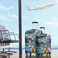 Turks and Caicos Islands Luggage Cover Sea Turtle Tropical Pattern - Wonder Print Shop