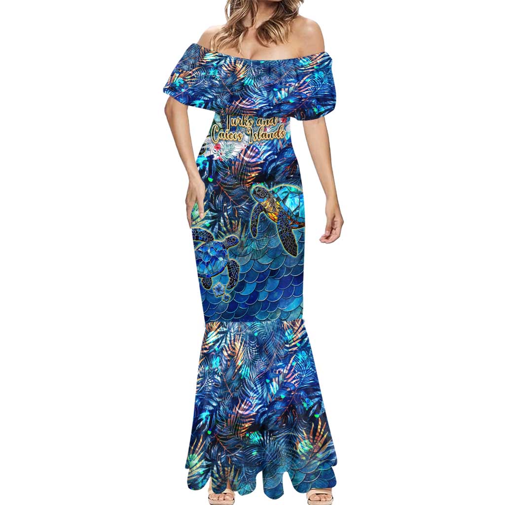 Turks and Caicos Islands Mermaid Dress Sea Turtle Tropical Pattern - Wonder Print Shop
