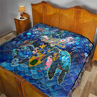 Turks and Caicos Islands Quilt Sea Turtle Tropical Pattern - Wonder Print Shop