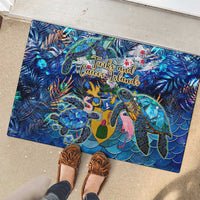 Turks and Caicos Islands Rubber Doormat Sea Turtle Tropical Pattern - Wonder Print Shop