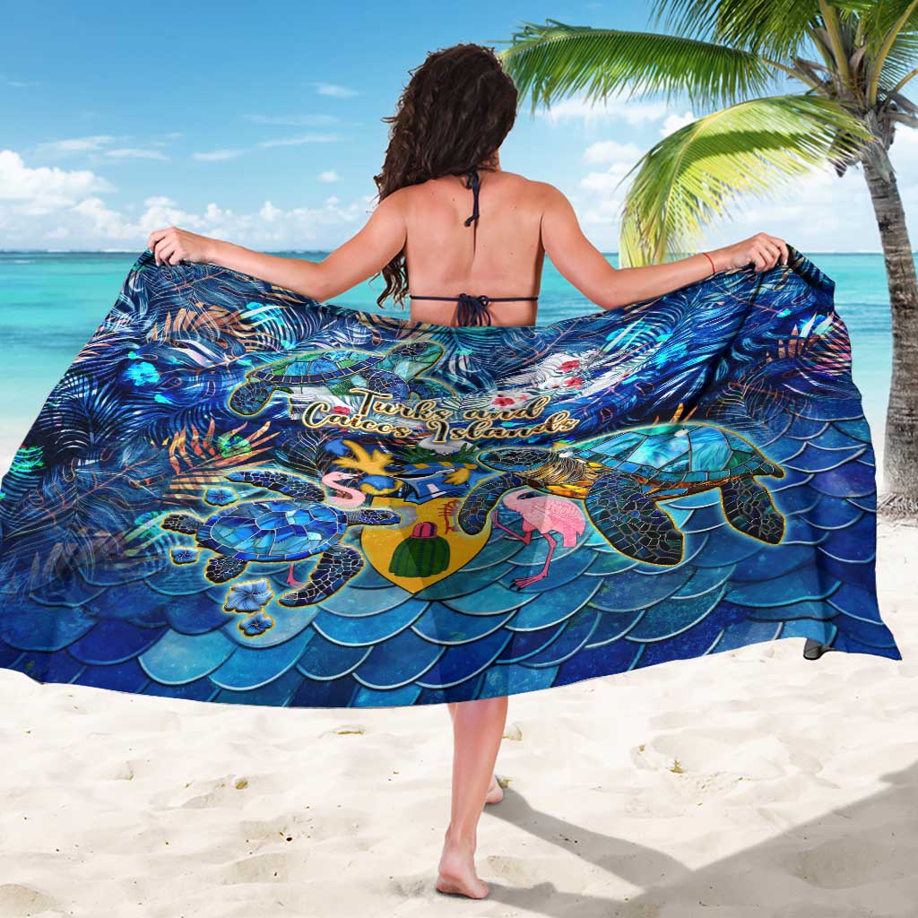 Turks and Caicos Islands Sarong Sea Turtle Tropical Pattern - Wonder Print Shop