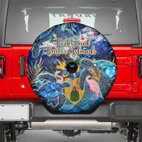Turks and Caicos Islands Spare Tire Cover Sea Turtle Tropical Pattern - Wonder Print Shop