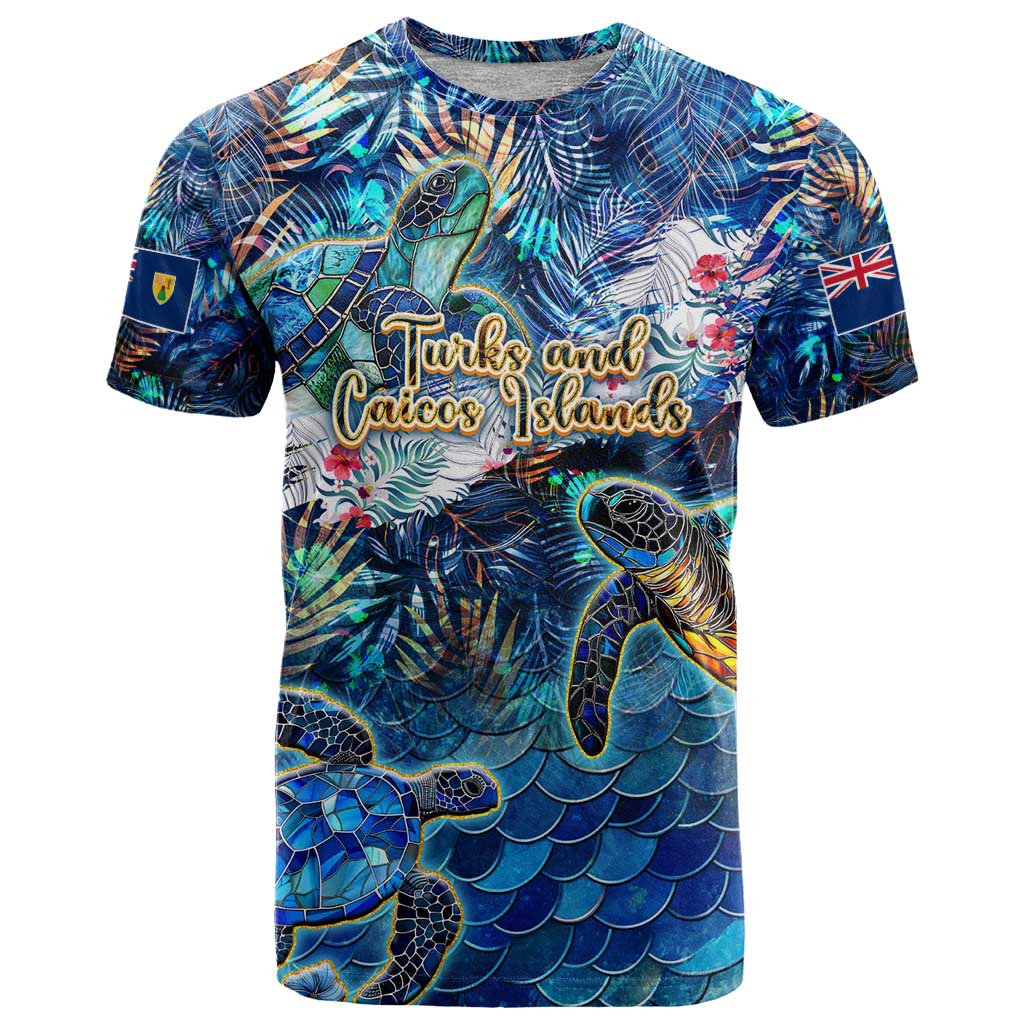 Turks and Caicos Islands T Shirt Sea Turtle Tropical Pattern - Wonder Print Shop