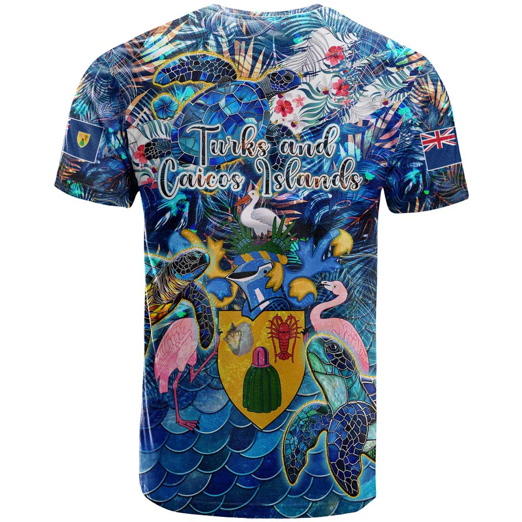 Turks and Caicos Islands T Shirt Sea Turtle Tropical Pattern - Wonder Print Shop
