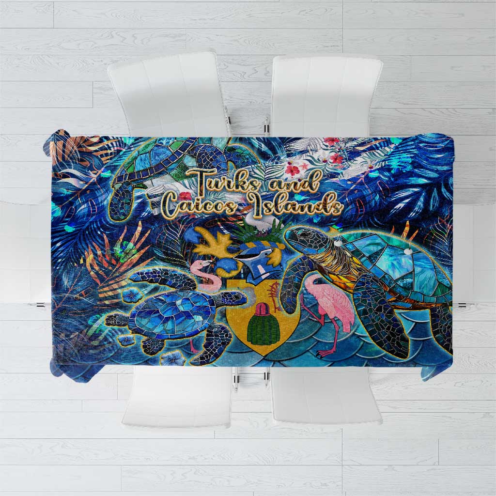 Turks and Caicos Islands Tablecloth Sea Turtle Tropical Pattern - Wonder Print Shop