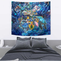 Turks and Caicos Islands Tapestry Sea Turtle Tropical Pattern - Wonder Print Shop