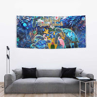 Turks and Caicos Islands Tapestry Sea Turtle Tropical Pattern - Wonder Print Shop