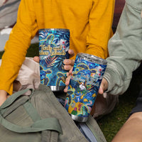 Turks and Caicos Islands Tumbler Cup Sea Turtle Tropical Pattern - Wonder Print Shop