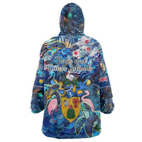 Turks and Caicos Islands Wearable Blanket Hoodie Sea Turtle Tropical Pattern - Wonder Print Shop