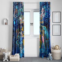 Turks and Caicos Islands Window Curtain Sea Turtle Tropical Pattern - Wonder Print Shop