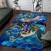 Montserrat Area Rug Sea Turtle Tropical Pattern