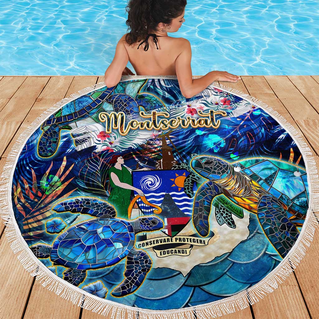 Montserrat Beach Blanket Sea Turtle Tropical Pattern