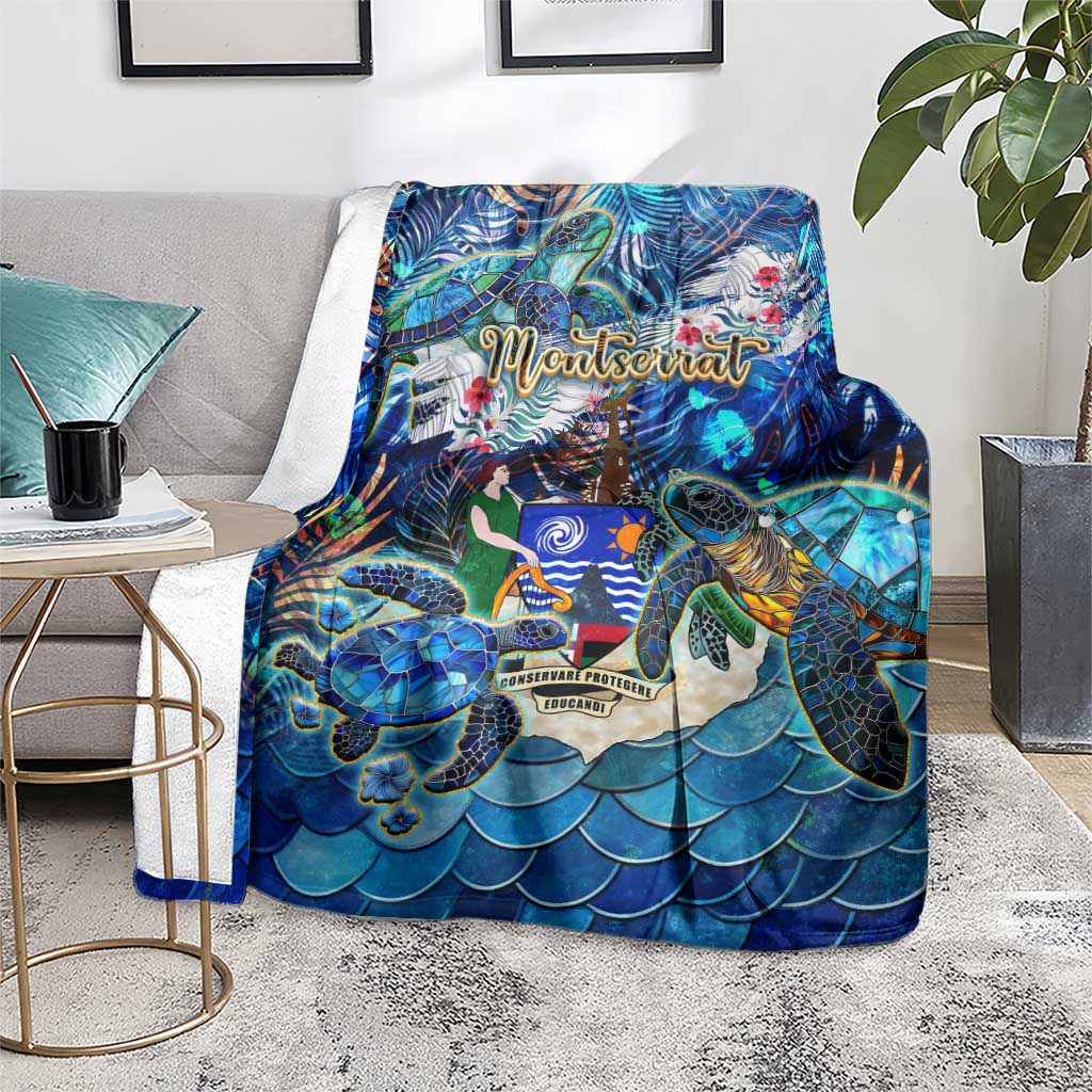 Montserrat Blanket Sea Turtle Tropical Pattern