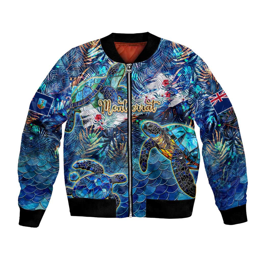 Montserrat Bomber Jacket Sea Turtle Tropical Pattern